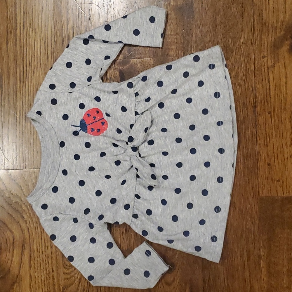 Girls Carter's gray & navy ladybug shirt size 9M